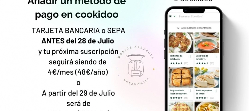 PRECIO RENOVACIÓN DE COOKIDOO LA PLATAFORMA DE RECETAS DE THERMOMIX®