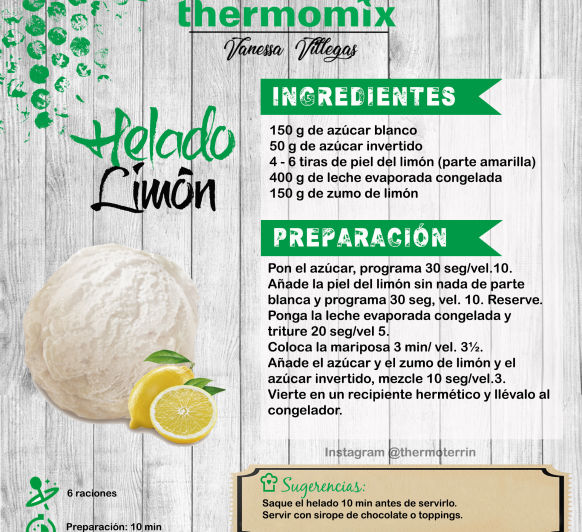 Receta Thermomix® - Helado de limón
